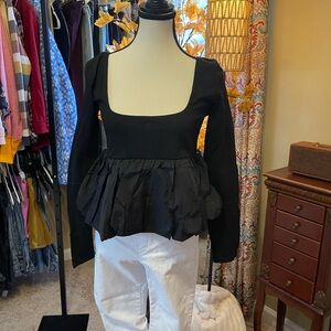 Steve Madden Black Peplum Blouse